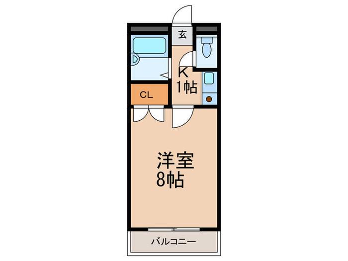 ミストラル摩耶(1K/3階)の間取り写真