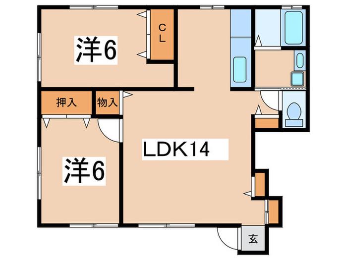 ソラーレ・コルティーレA(2LDK/1階)の間取り写真