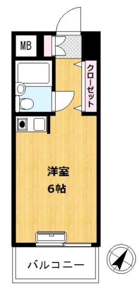 川崎ダイヤモンドパレス(ワンルーム/5階)の間取り写真
