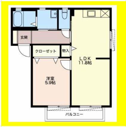 メゾンフォレスタ(1LDK/1階)の間取り写真