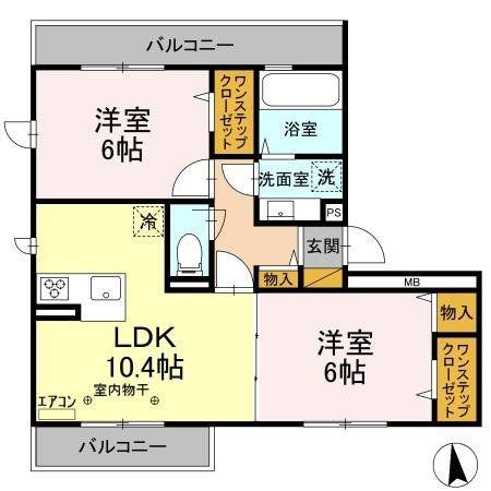 コンフォール(2LDK/3階)の間取り写真
