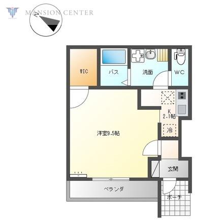パームヒルズ(1K/1階)の間取り写真