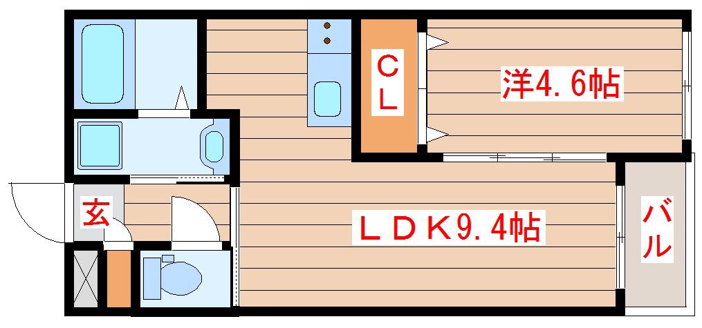 フィーロ宮町(1LDK/1階)の間取り写真