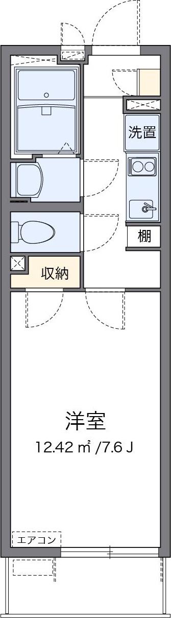クレイノウィステリア(1K/4階)の間取り写真