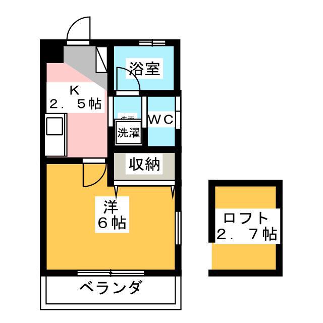 プリマベーラ能見台(1K/2階)の間取り写真