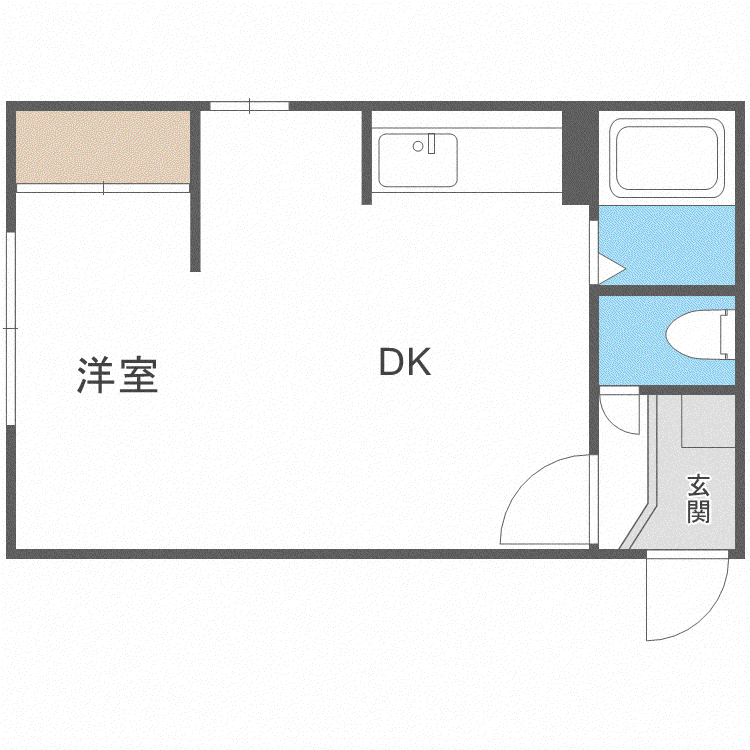 レスペデザ菊水(1DK/3階)の間取り写真