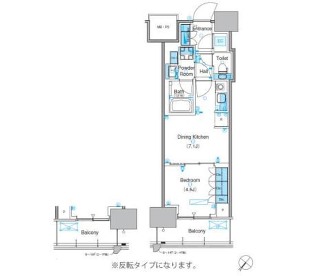 パークアクシス豊洲キャナル(1DK/3階)の間取り写真