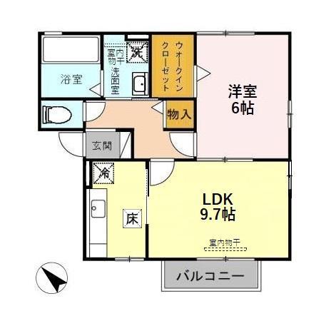 ウィル A(1LDK/1階)の間取り写真
