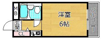ハイツ家村(ワンルーム/1階)の間取り写真