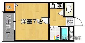 フォルム九大東(1K/2階)の間取り写真