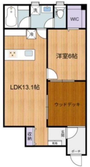 エコリビングステージ南棟(1LDK/1階)の間取り写真