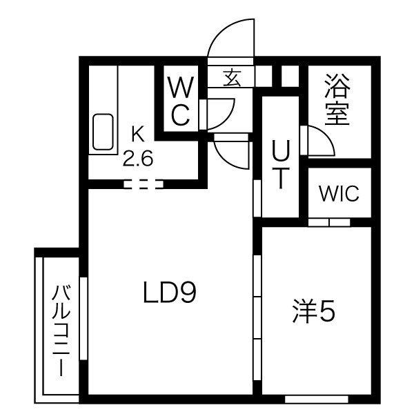 アルファ中島公園(1LDK/4階)の間取り写真