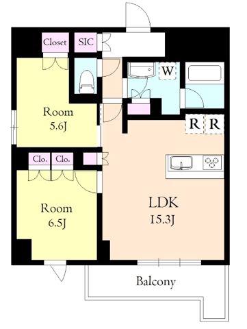 MAISON CHROLO(2LDK/8階)の間取り写真