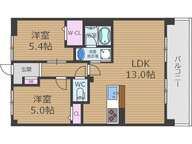 アクアプリータ3(2LDK/2階)の間取り写真