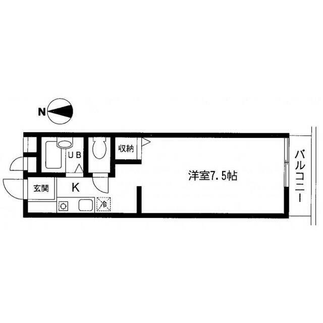 セティオ2番館(ワンルーム/1階)の間取り写真