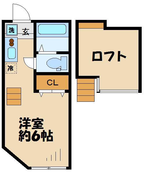 グランエッグス千歳烏山A(ワンルーム/1階)の間取り写真