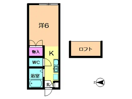 ルーチェ菅原(1K/1階)の間取り写真