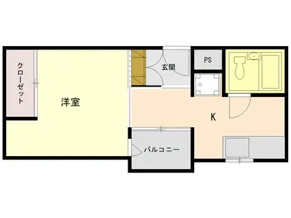 トミコビル(1K/3階)の間取り写真