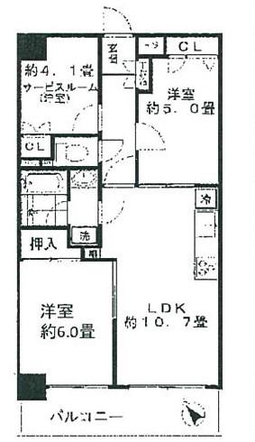 HARU菊名II(2SLDK/4階)の間取り写真