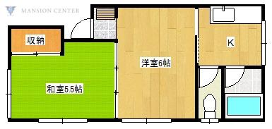 サンハイツ(2K/2階)の間取り写真