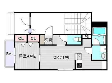 ピースフルハイムIII(1DK/1階)の間取り写真