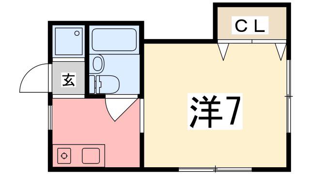 コーポ西中島(1K/2階)の間取り写真