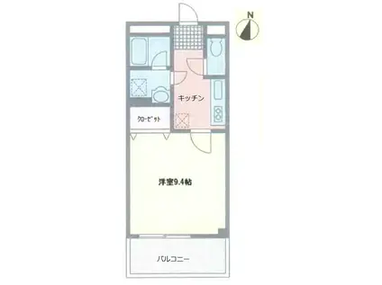 ベルメール西浜(1K/2階)の間取り写真