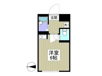 フラット5川崎大師(ワンルーム/4階)の間取り写真