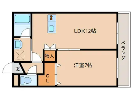 MS ONE(1LDK/5階)の間取り写真