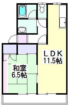 アルカディア大堤B (1LDK/1階)の間取り写真