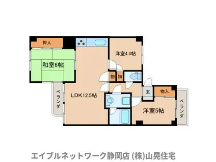 ロイヤル北安東(3LDK/3階)の間取り写真