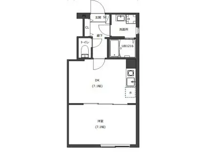 D-STYLE東武練馬(1DK/2階)の間取り写真