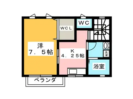 レスピディーザ(1K/2階)の間取り写真