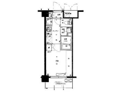 ハーモニーレジデンス武蔵小杉(1K/2階)の間取り写真