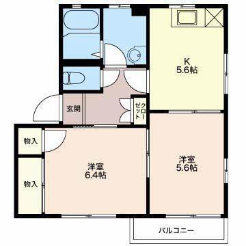 エントピアIKEDA B(2K/1階)の間取り写真