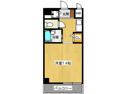 エスキーナ郡家(1K/3階)の間取り写真