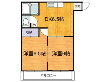 シャロームシラタ(2DK/1階)の間取り写真