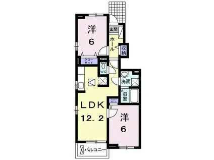 フローラ ひまわり(2LDK/1階)の間取り写真
