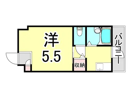 第二大力ハイツ(1K/2階)の間取り写真