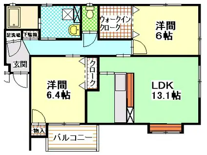 アプローズマンション(2LDK/1階)の間取り写真