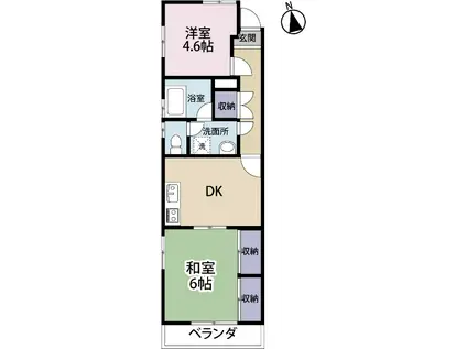 高嶺マンション(2DK/3階)の間取り写真