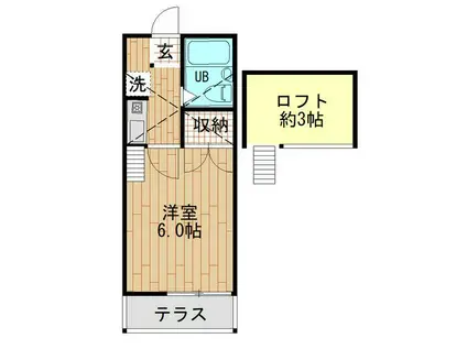 ジョイフルオークラNO.11(1K/1階)の間取り写真