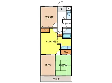 ルミナスK・M(3LDK/1階)の間取り写真