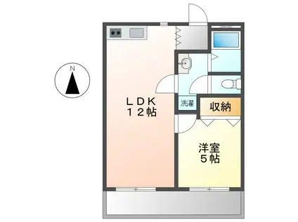 MOONTOWN(1LDK/4階)の間取り写真