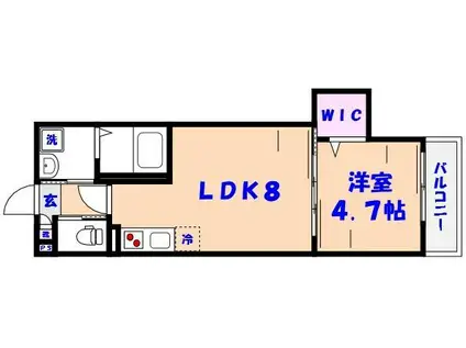 CASA TRENO(1LDK/2階)の間取り写真