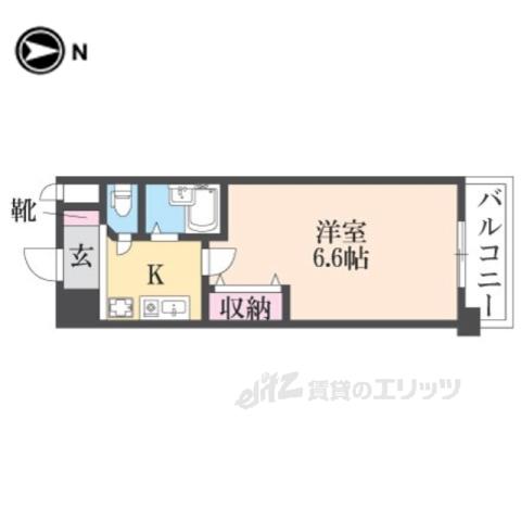 プレサンス京都駅前Ⅱ(1K/2階)の間取り写真