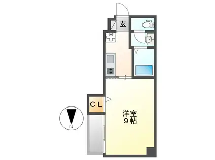 アビタシオン鶴舞(1K/6階)の間取り写真