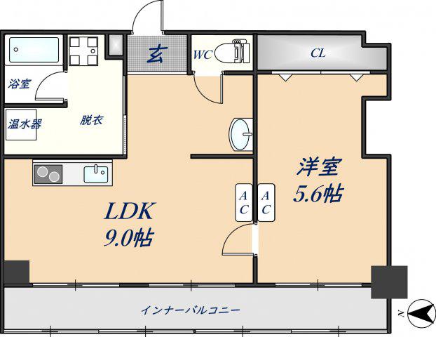 エスティ ビル旭町(1LDK/4階)の間取り写真