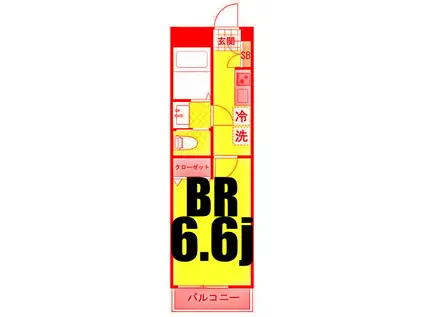 スピカハイツ弘明寺(1K/3階)の間取り写真