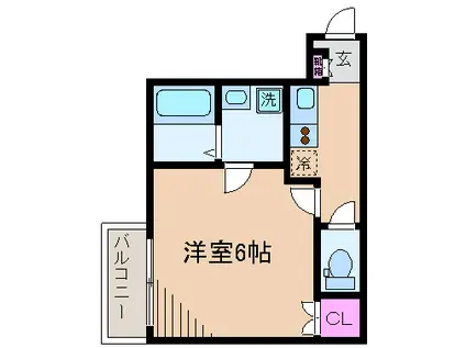 ブランニュー元住吉(1K/1階)の間取り写真